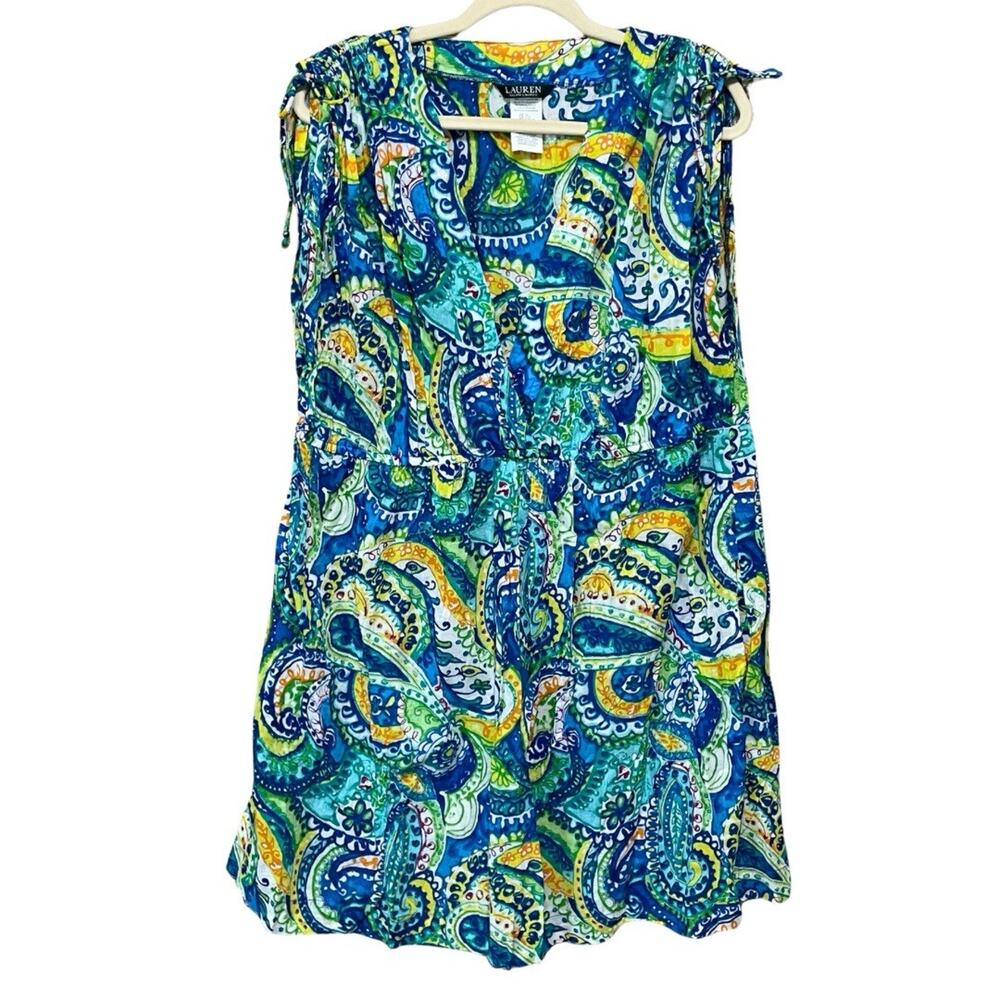 LRL Ralph Lauren Beach Pool Farrah Cover Up Women’s 3X Carnivale Paisley Cotton